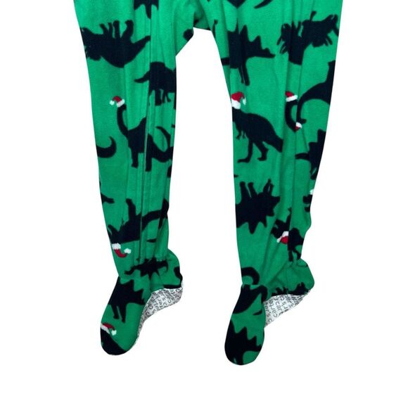 Bundle of 2 Carter’s Fleece Footed Pajamas Christmas Elf + Dino 3T - Picture 9 of 16